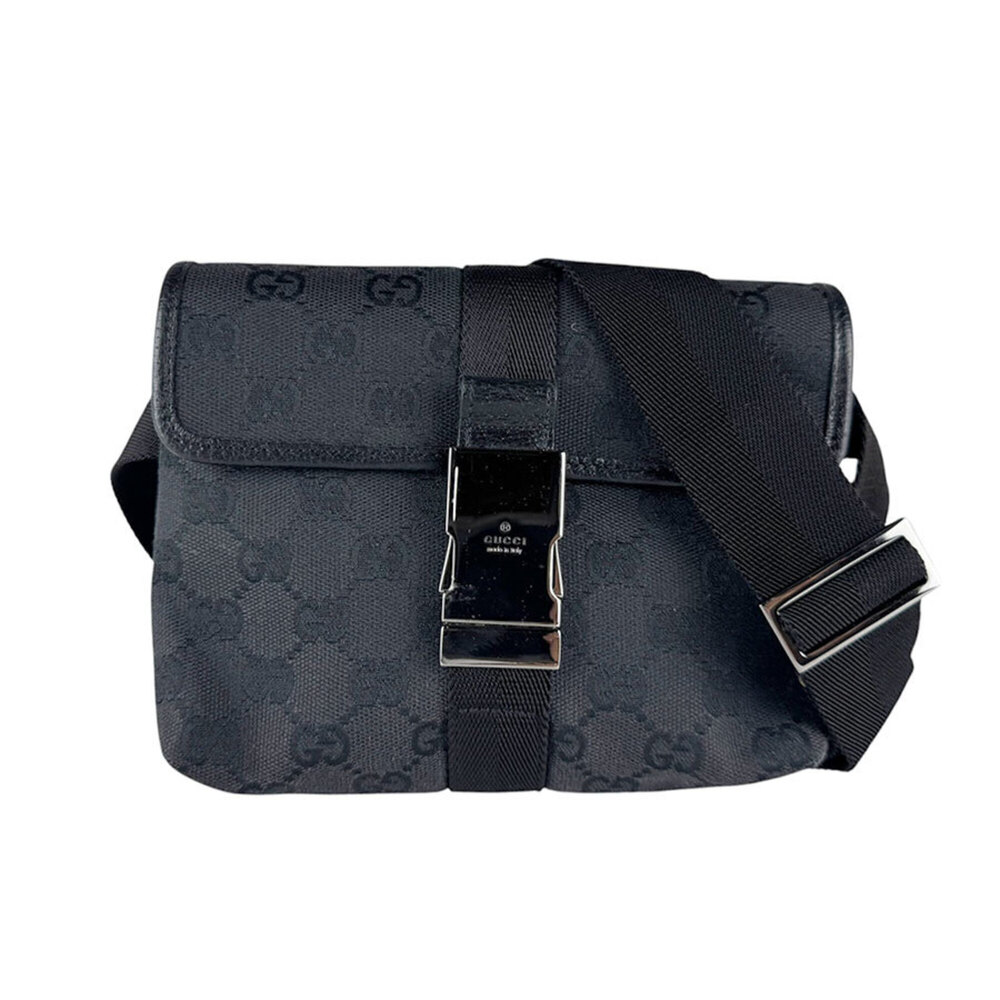 Gucci GUCCI Body Bag Waist GG Canvas Black Men's Women's 131236 z10684